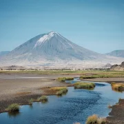 Ol Doinyo Lengai volcano seen from Lake Natron, Tanzania